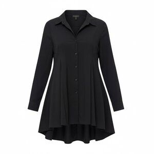 Donna Karan Black Swing Blouse | Flowing Silhouette | Size L